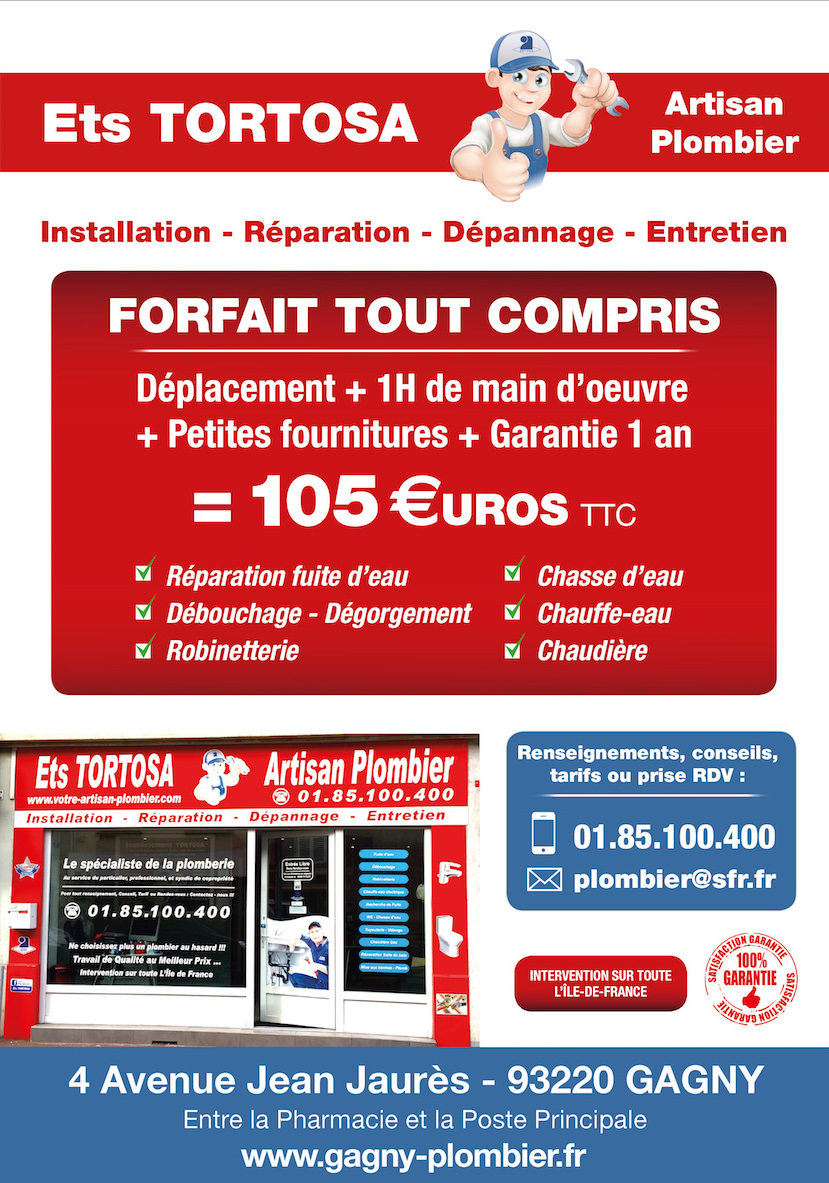 Forfait plombier gagny Forfait plombier gagny